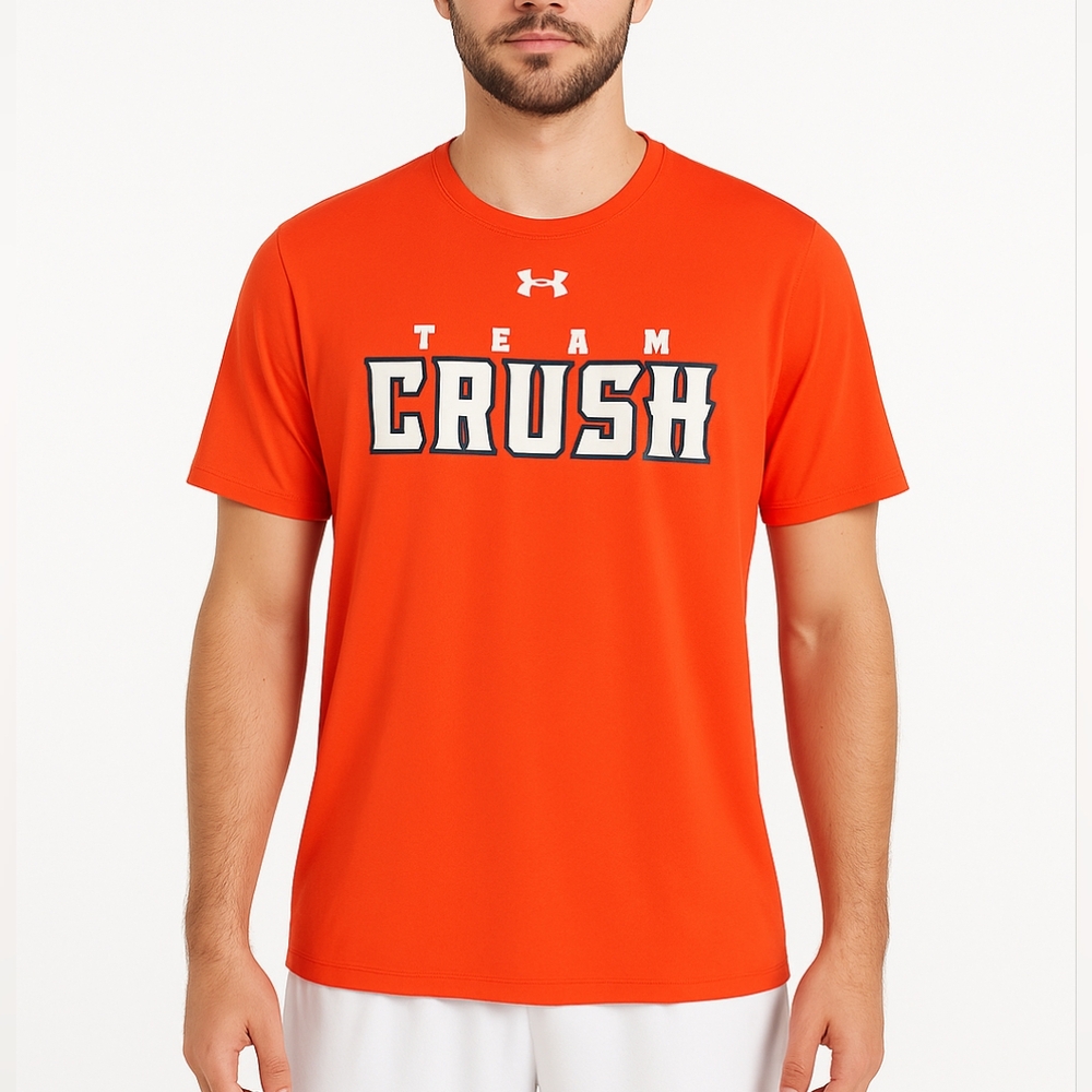 Under Armour Shirt Mens Sz S Orange Loose Heatgear Team Crush Number 13 Team Tee